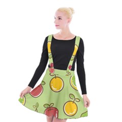 Seamless Pattern Healthy Fruit Suspender Skater Skirt by Nexatart