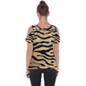 Golden vector embossed golden black zebra stripes Cut Out Side Drop Tee View2