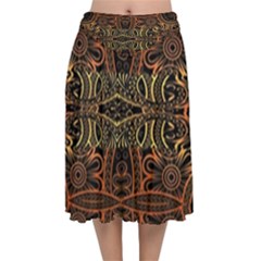 Gorgeous Aztec Design By Kiekie Strickland Velvet Flared Midi Skirt by flipstylezfashionsLLC