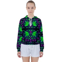 Fantasy Flowers In Moonlight Serenades Women s Tie Up Sweat by pepitasart