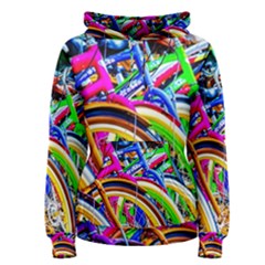 Colorful Bicycles In A Row Women s Pullover Hoodie by FunnyCow