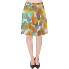 Colorful Paint Brushes On A White Background                                  Velvet High Waist Skirt by LalyLauraFLM