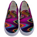 Multicolored Wave Distortion Zigzag Chevrons Kids  Canvas Slip Ons View1