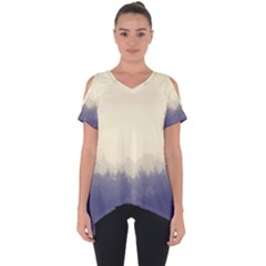 Cloudy Foggy Forest With Pine Trees Cut Out Side Drop Tee by genx