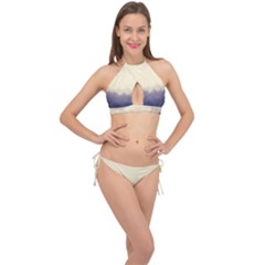 Cloudy Foggy Forest With Pine Trees Cross Front Halter Bikini Set by genx
