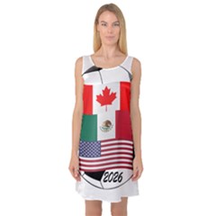 United Football Championship Hosting 2026 Soccer Ball Logo Canada Mexico Usa Sleeveless Satin Nightdress by yoursparklingshop