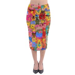 Coloful Strokes Canvas                                      Midi Pencil Skirt by LalyLauraFLM