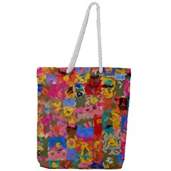 Coloful Strokes Canvas                                Full Print Rope Handle Tote (large) by LalyLauraFLM