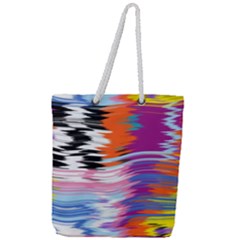 Waves                                Full Print Rope Handle Tote (large) by LalyLauraFLM