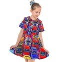 Colorful Toy Racing Cars Kids  Short Sleeve Shirt Dress View1