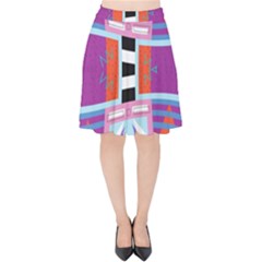 Mirrored Distorted Shapes                              Velvet High Waist Skirt by LalyLauraFLM