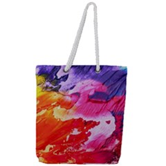 Red Purple Paint                                 Full Print Rope Handle Tote (large) by LalyLauraFLM
