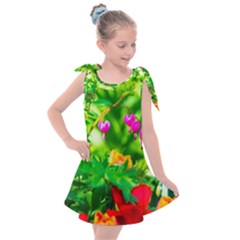 Bleeding Heart Flowers In Spring Kids  Tie Up Tunic Dress by FunnyCow