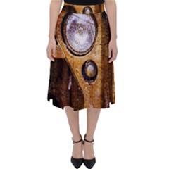 Vintage Off Roader Car Headlight Folding Skater Skirt by FunnyCow