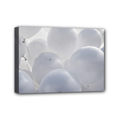 White Toy Balloons Mini Canvas 7  X 5  by FunnyCow