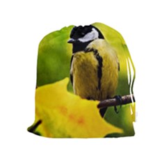 Tomtit Bird Dressed To The Season Drawstring Pouches (extra Large) by FunnyCow