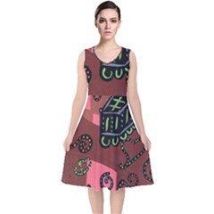 Floating Bed V-neck Midi Sleeveless Dress  by snowwhitegirl