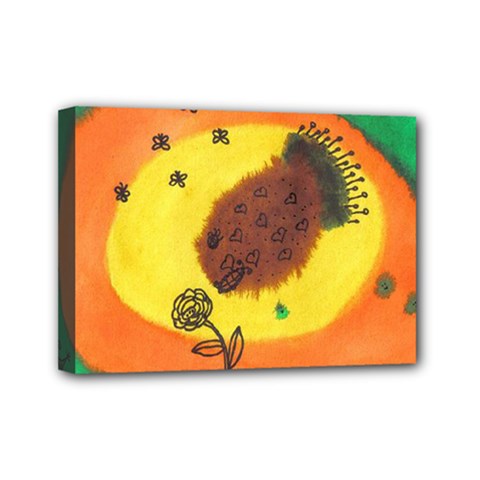 Pirana Eating Flower Mini Canvas 7  X 5  by snowwhitegirl