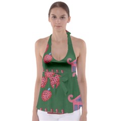 Floating Strawberries Babydoll Tankini Top by snowwhitegirl