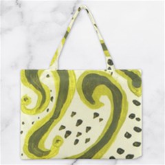 Yellow Swirls Zipper Medium Tote Bag by snowwhitegirl