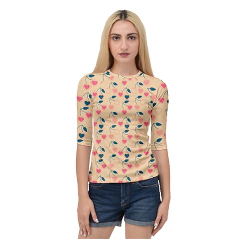 Heart Cherries Cream Quarter Sleeve Raglan Tee by snowwhitegirl