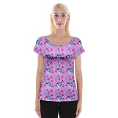 Punk Baby Pink Cap Sleeve Tops by snowwhitegirl