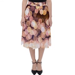 Warm Color Brown Light Pattern Folding Skater Skirt by FunnyCow