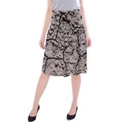 Earth  Dark Soil With Cracks Midi Beach Skirt by FunnyCow