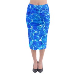 Blue Clear Water Texture Midi Pencil Skirt by FunnyCow