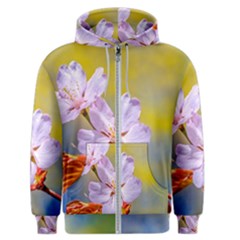Sakura Flowers On Yellow Men s Zipper Hoodie by FunnyCow