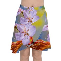 Sakura Flowers On Yellow Chiffon Wrap by FunnyCow
