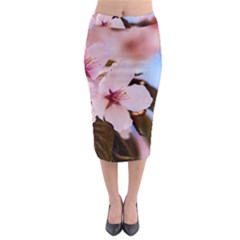 Three Sakura Flowers Midi Pencil Skirt by FunnyCow