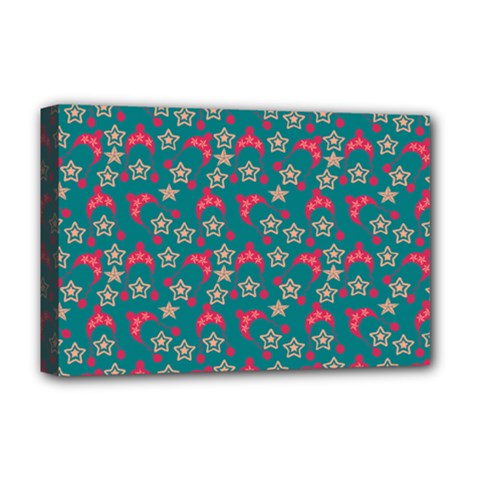 Teal Hats Deluxe Canvas 18  X 12   by snowwhitegirl