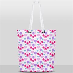 Pastel Cherries Full Print Rope Handle Tote (small) by snowwhitegirl