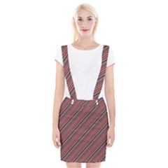 Brownish Diagonal Lines Braces Suspender Skirt by snowwhitegirl