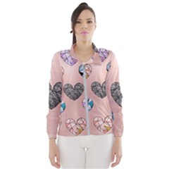 Gem Hearts And Rose Gold Windbreaker (women) by NouveauDesign