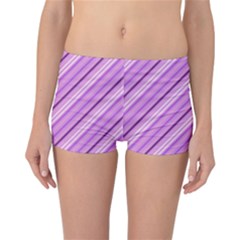 Violet Diagonal Lines Reversible Boyleg Bikini Bottoms by snowwhitegirl