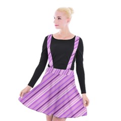 Violet Diagonal Lines Suspender Skater Skirt by snowwhitegirl