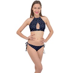 Blue Hearts Cross Front Halter Bikini Set by snowwhitegirl