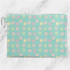 Teal Donuts And Milk Canvas Cosmetic Bag (xxl) by snowwhitegirl