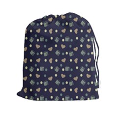 Blue Milk Hearts Drawstring Pouches (xxl) by snowwhitegirl