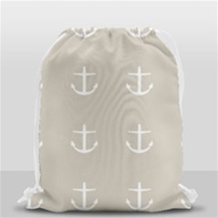 Lt Grey Anchors Drawstring Bag (small) by snowwhitegirl