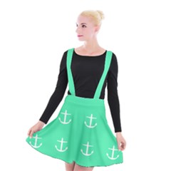 Seafoam Anchors Suspender Skater Skirt by snowwhitegirl
