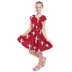 Red White Cross Kids  Short Sleeve Dress by snowwhitegirl