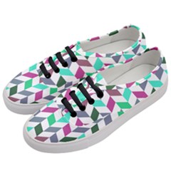 Zigzag Chevron Pattern Aqua Purple Women s Classic Low Top Sneakers by snowwhitegirl