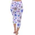 Blue Vintage Flowers Capri Winter Leggings  View4