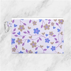 Blue Vintage Flowers Canvas Cosmetic Bag (large) by snowwhitegirl