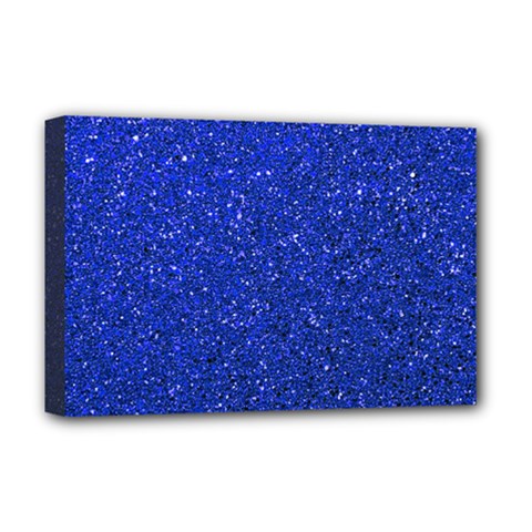 Blue Glitter Deluxe Canvas 18  X 12   by snowwhitegirl