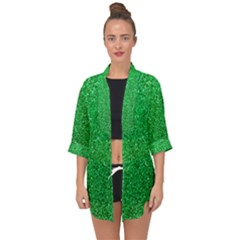 Green Glitter Open Front Chiffon Kimono by snowwhitegirl