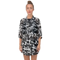 Grey Camo Half Sleeve Chiffon Kimono by snowwhitegirl
